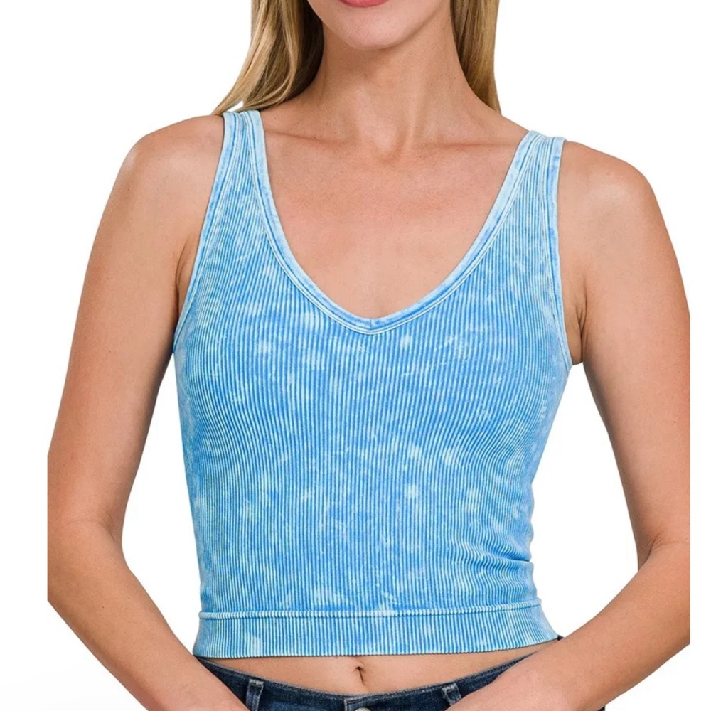 ZENANA Brand New 🆕 Green Ribbed Women's Top